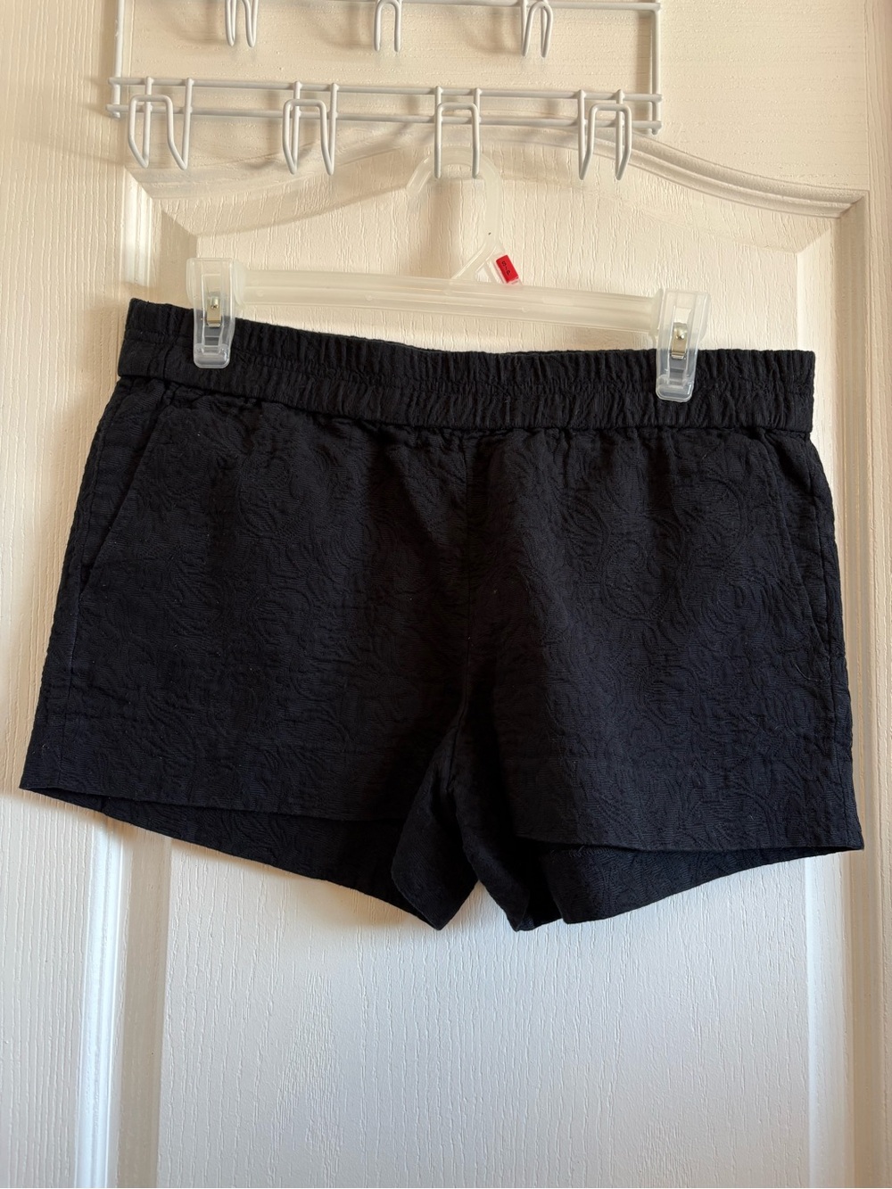 J Crew Women's Black Textured Pull On Short
